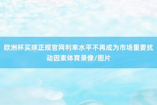 欧洲杯买球正规官网利率水平不再成为市场重要扰动因素体育录像/图片