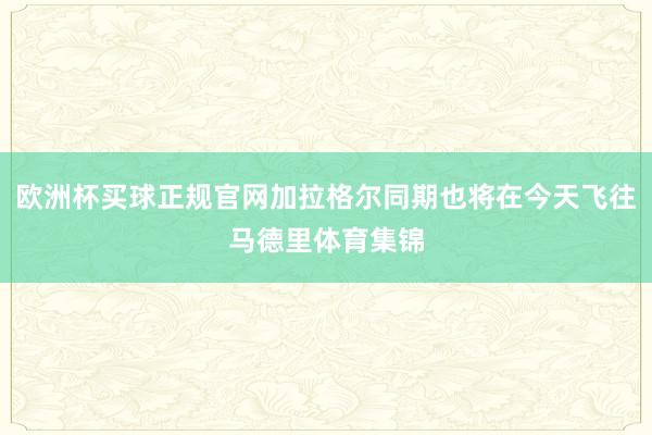 欧洲杯买球正规官网加拉格尔同期也将在今天飞往马德里体育集锦