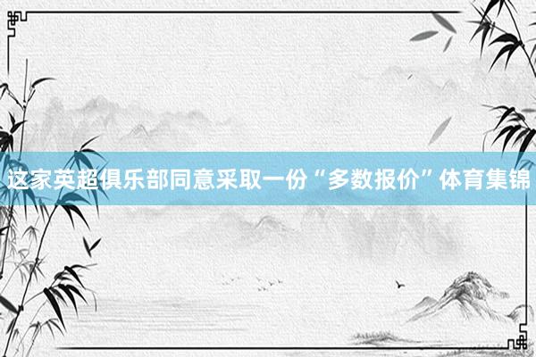 这家英超俱乐部同意采取一份“多数报价”体育集锦